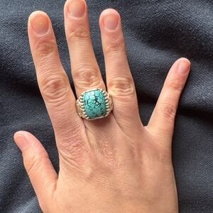 Silpada Turquoise and Gold Statement Ring